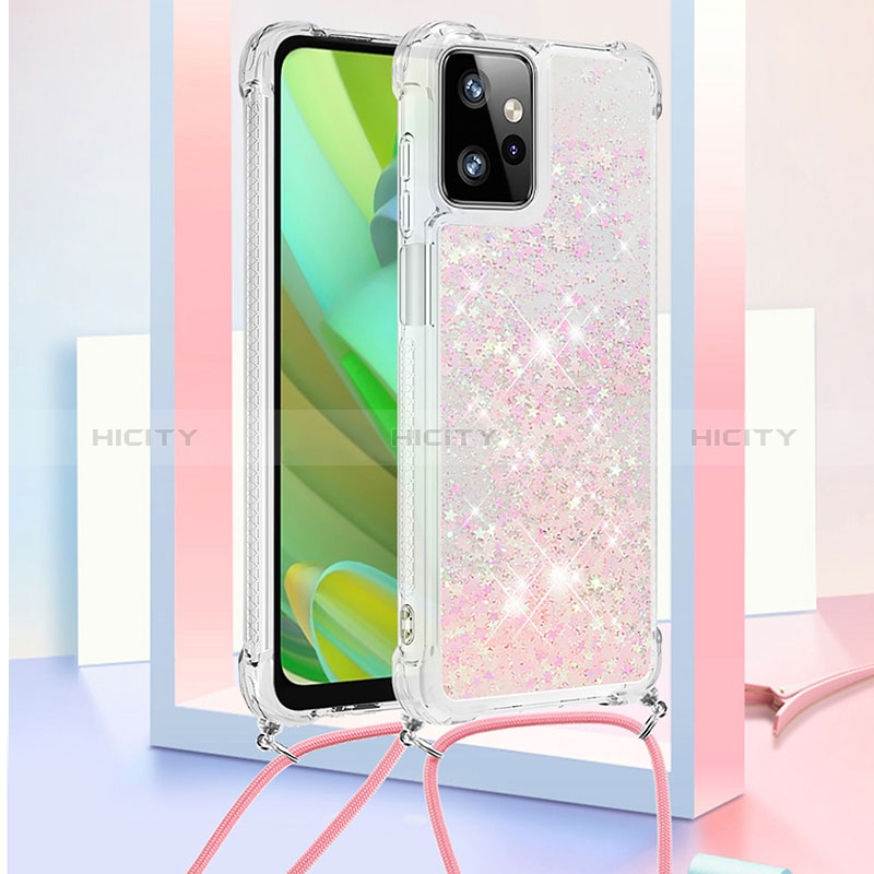 Coque Silicone Housse Etui Gel Bling-Bling avec Laniere Strap YB3 pour Motorola Moto G Power 5G (2023) Plus