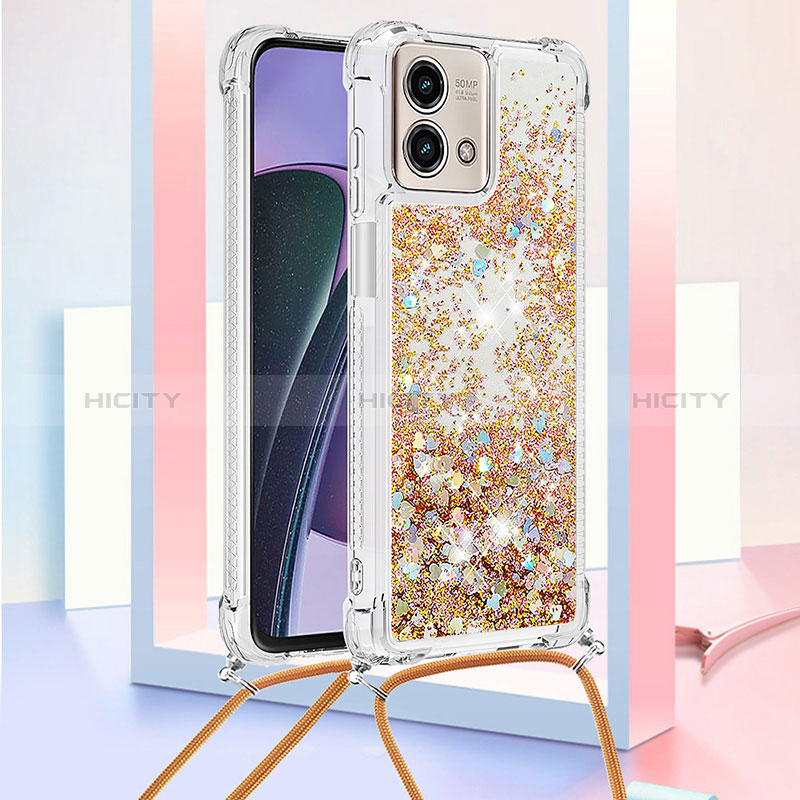 Coque Silicone Housse Etui Gel Bling-Bling avec Laniere Strap YB3 pour Motorola Moto G Stylus (2023) 5G Plus