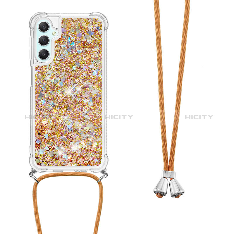 Coque Silicone Housse Etui Gel Bling-Bling avec Laniere Strap YB3 pour Samsung Galaxy A24 4G Plus