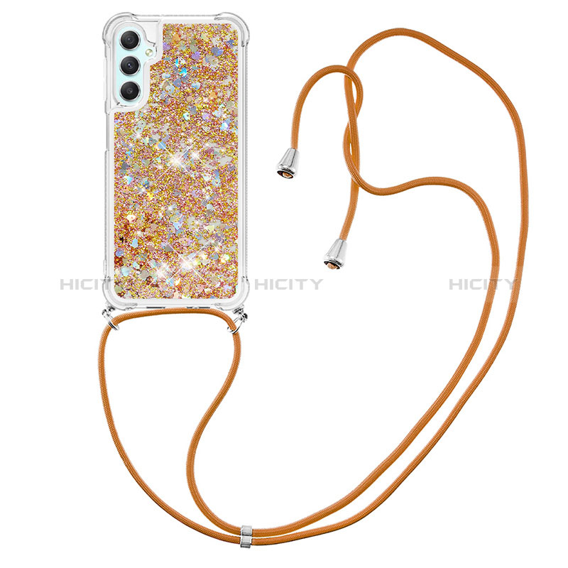 Coque Silicone Housse Etui Gel Bling-Bling avec Laniere Strap YB3 pour Samsung Galaxy A24 4G Plus