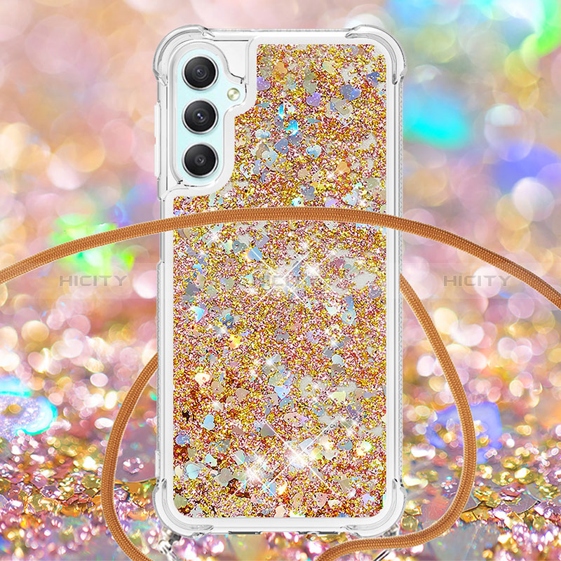 Coque Silicone Housse Etui Gel Bling-Bling avec Laniere Strap YB3 pour Samsung Galaxy A24 4G Plus