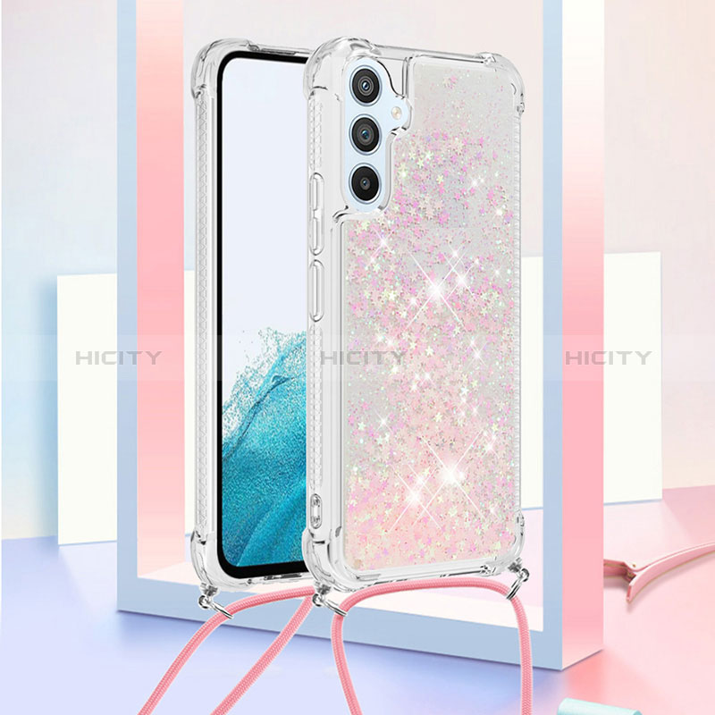 Coque Silicone Housse Etui Gel Bling-Bling avec Laniere Strap YB3 pour Samsung Galaxy A54 5G Plus