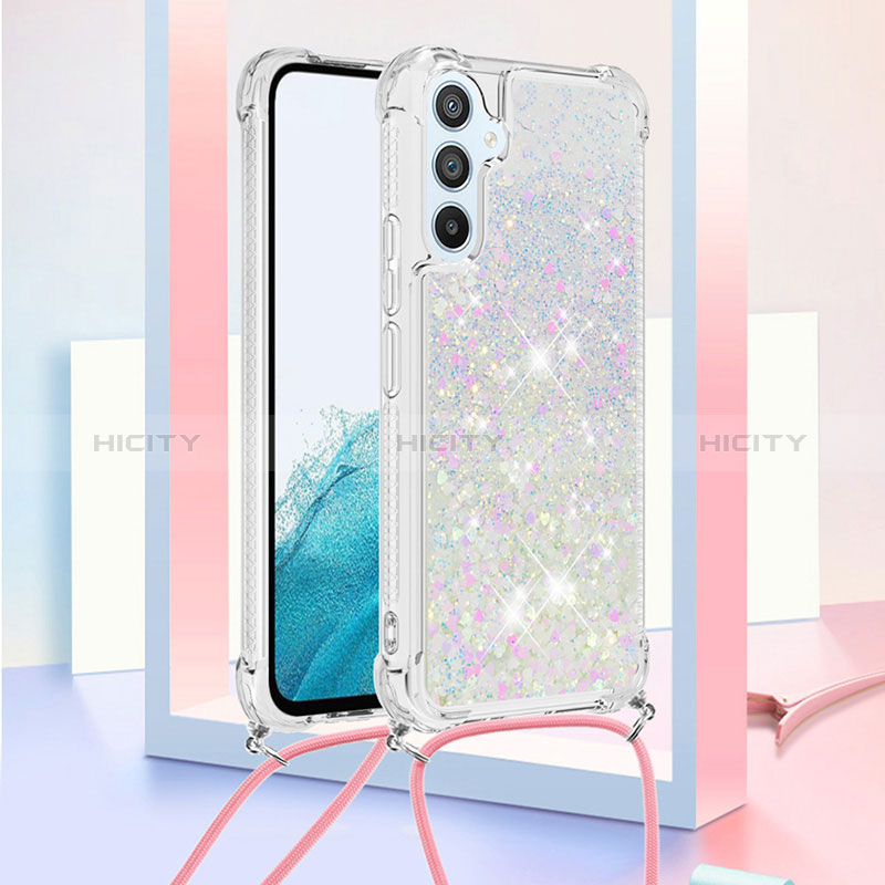 Coque Silicone Housse Etui Gel Bling-Bling avec Laniere Strap YB3 pour Samsung Galaxy A54 5G Plus