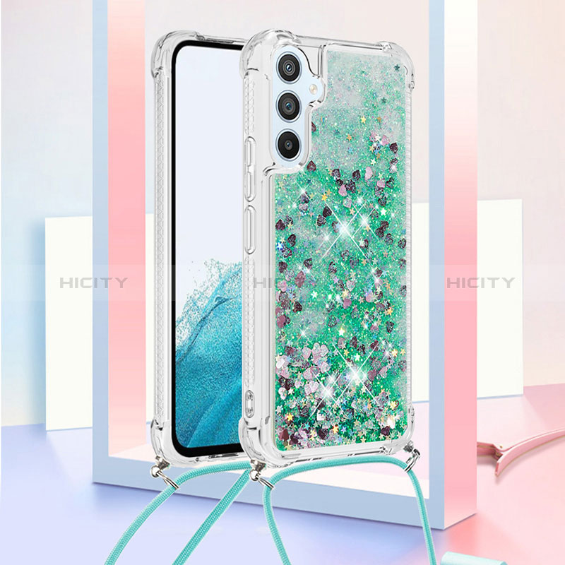 Coque Silicone Housse Etui Gel Bling-Bling avec Laniere Strap YB3 pour Samsung Galaxy A54 5G Plus