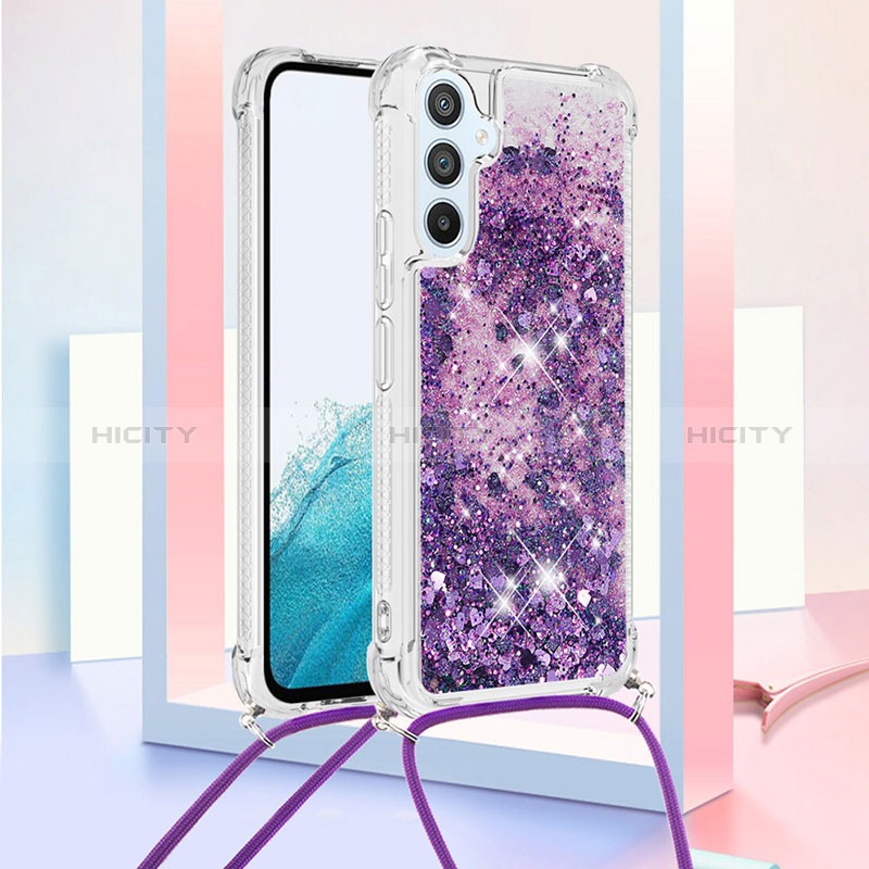 Coque Silicone Housse Etui Gel Bling-Bling avec Laniere Strap YB3 pour Samsung Galaxy Quantum4 5G Plus