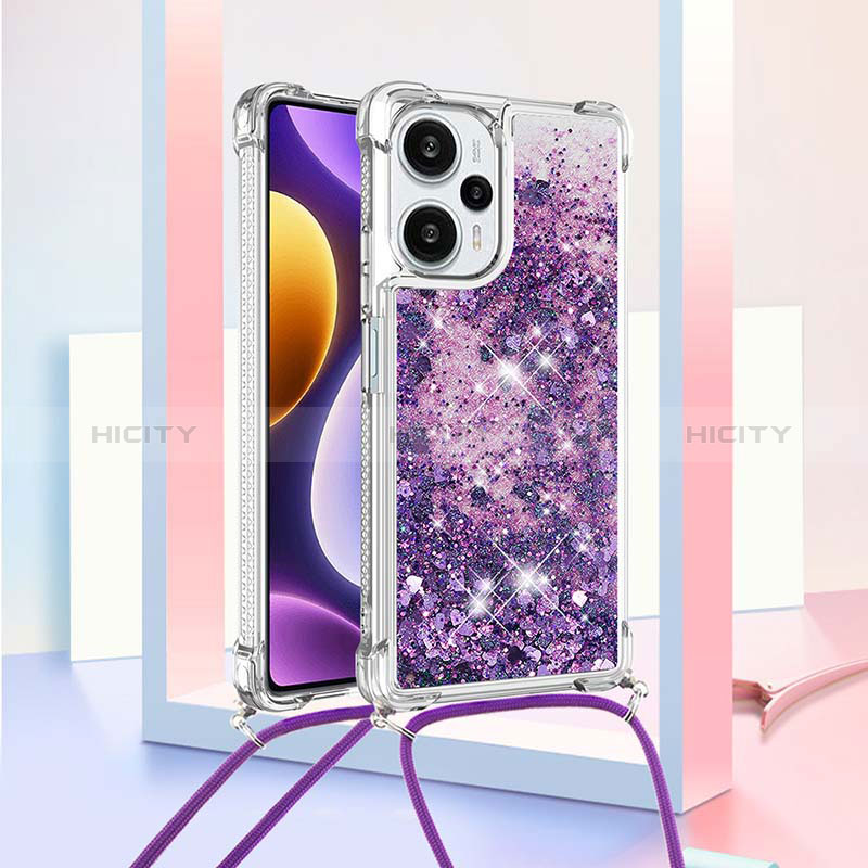 Coque Silicone Housse Etui Gel Bling-Bling avec Laniere Strap YB3 pour Xiaomi Poco F5 5G Plus