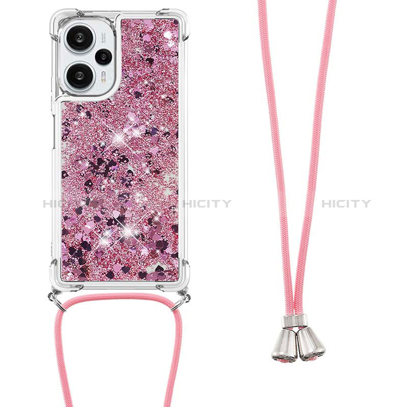 Coque Silicone Housse Etui Gel Bling-Bling avec Laniere Strap YB3 pour Xiaomi Poco F5 5G Plus