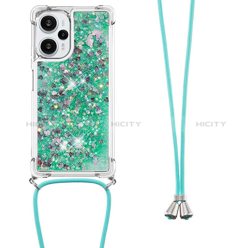 Coque Silicone Housse Etui Gel Bling-Bling avec Laniere Strap YB3 pour Xiaomi Poco F5 5G Plus