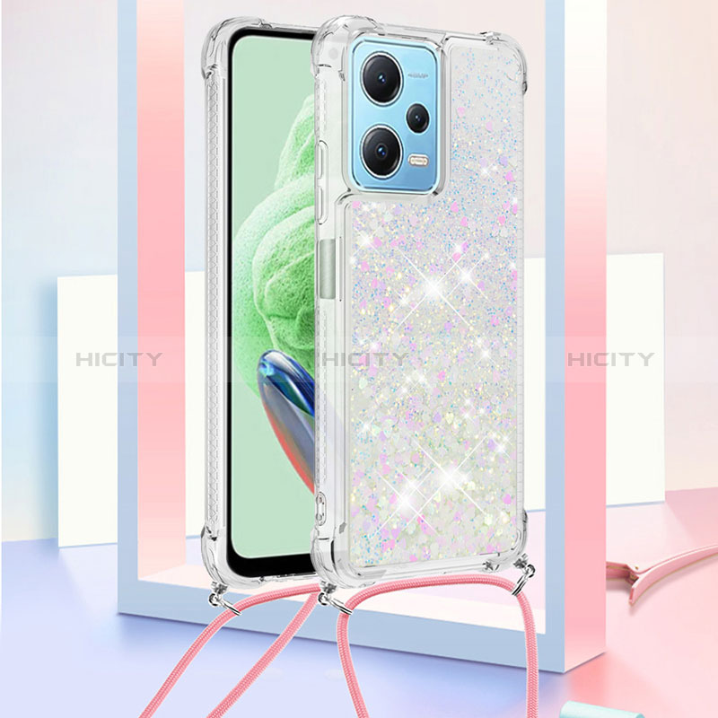 Coque Silicone Housse Etui Gel Bling-Bling avec Laniere Strap YB3 pour Xiaomi Poco X5 5G Plus