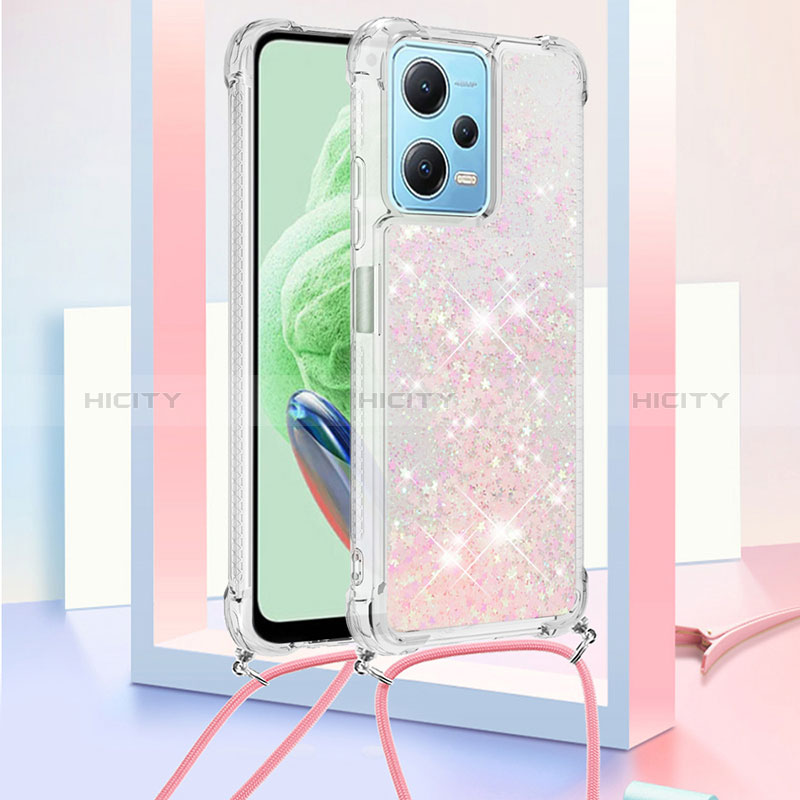 Coque Silicone Housse Etui Gel Bling-Bling avec Laniere Strap YB3 pour Xiaomi Redmi Note 12 5G Plus