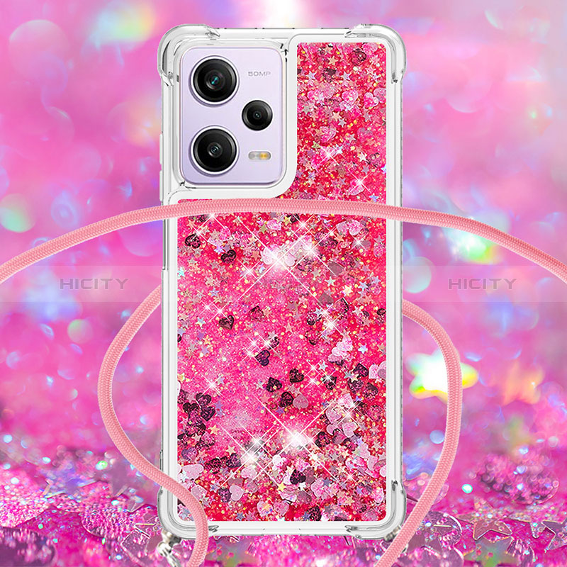 Coque Silicone Housse Etui Gel Bling-Bling avec Laniere Strap YB3 pour Xiaomi Redmi Note 12 Pro 5G Plus