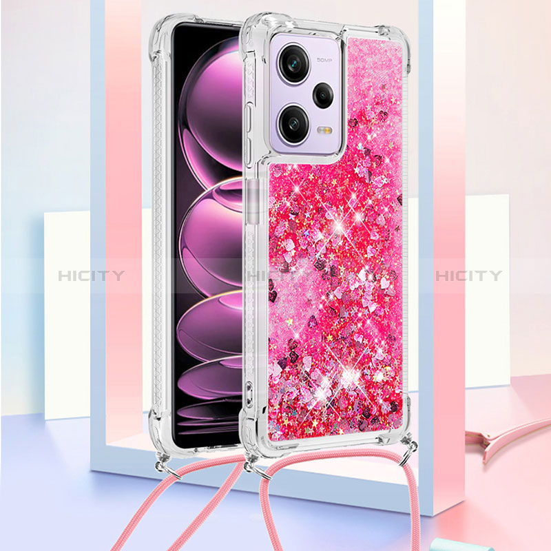 Coque Silicone Housse Etui Gel Bling-Bling avec Laniere Strap YB3 pour Xiaomi Redmi Note 12 Pro 5G Plus