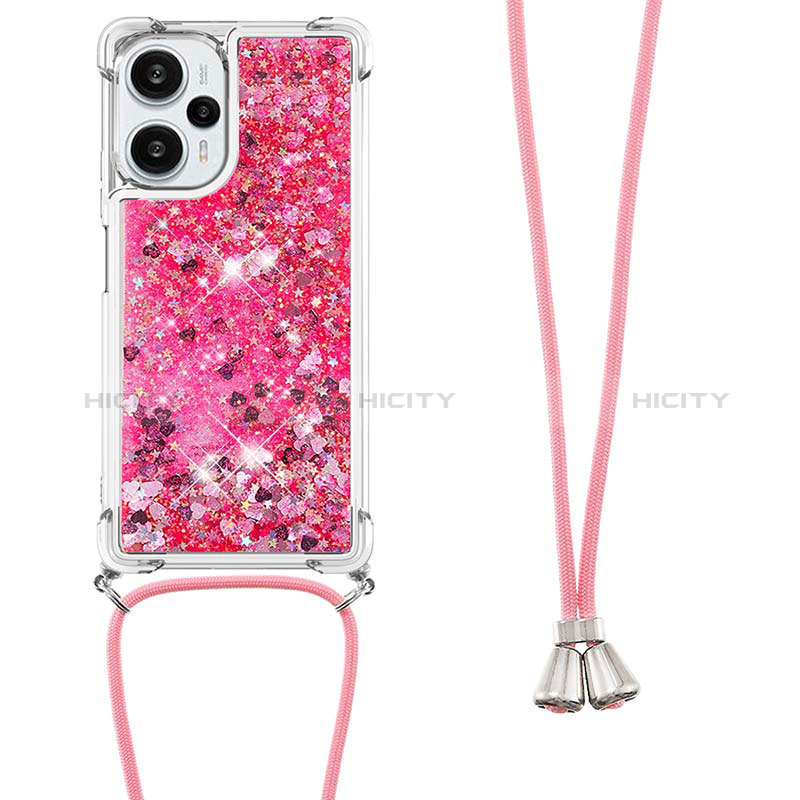 Coque Silicone Housse Etui Gel Bling-Bling avec Laniere Strap YB3 pour Xiaomi Redmi Note 12 Turbo 5G Plus