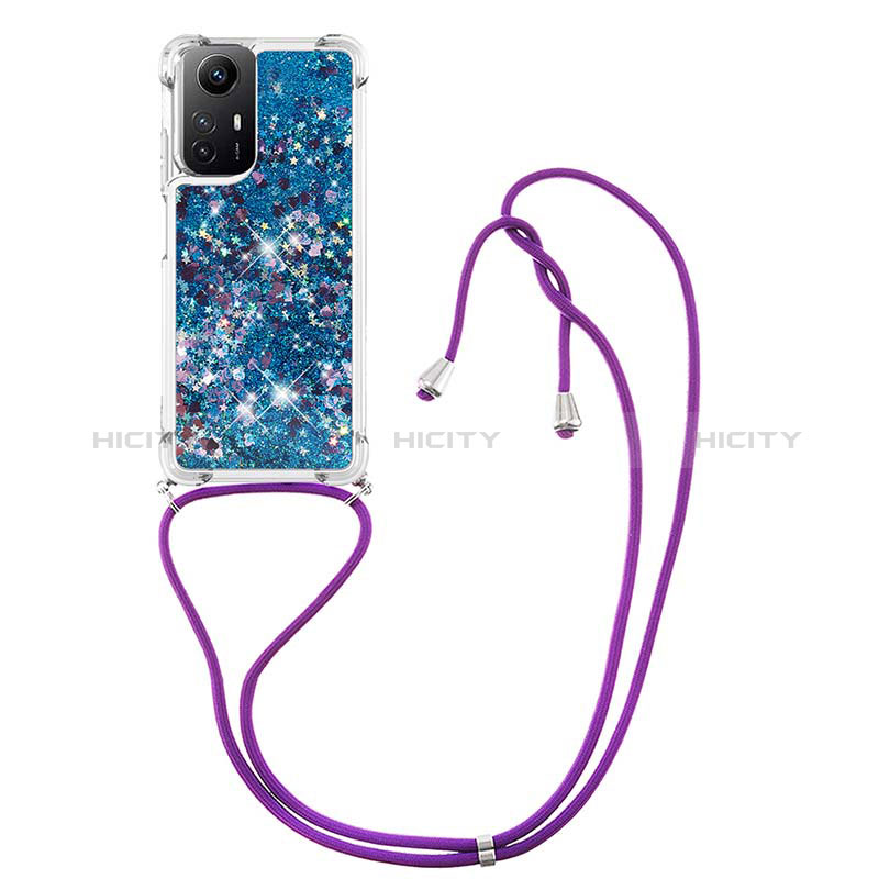 Coque Silicone Housse Etui Gel Bling-Bling avec Laniere Strap YB3 pour Xiaomi Redmi Note 12S Plus