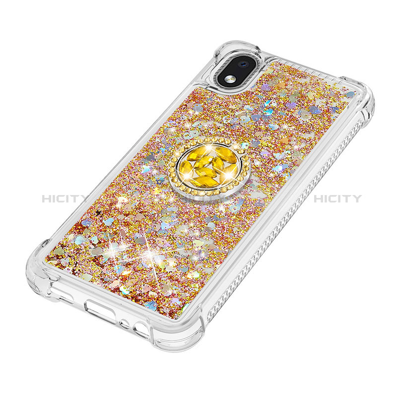 Coque Silicone Housse Etui Gel Bling-Bling avec Support Bague Anneau S01 pour Samsung Galaxy A01 Core Plus