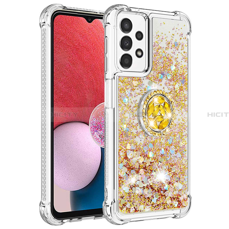 Coque Silicone Housse Etui Gel Bling-Bling avec Support Bague Anneau S01 pour Samsung Galaxy A13 4G Plus