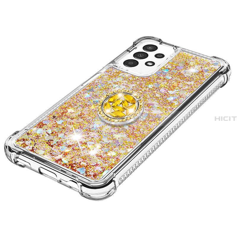 Coque Silicone Housse Etui Gel Bling-Bling avec Support Bague Anneau S01 pour Samsung Galaxy A13 4G Plus