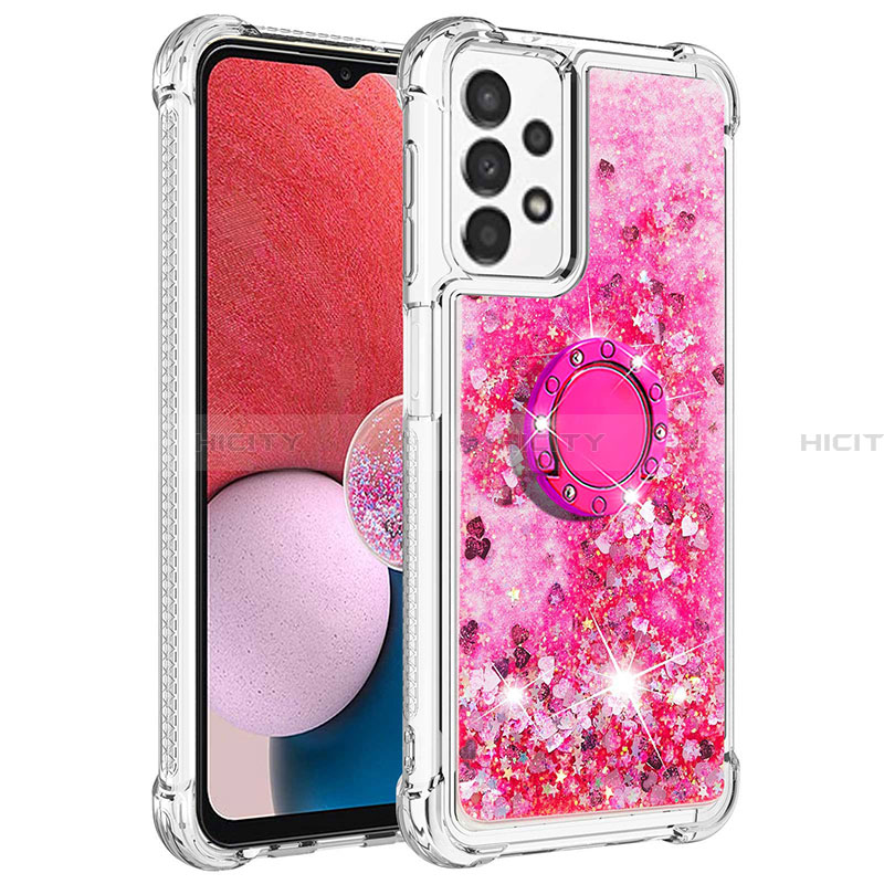 Coque Silicone Housse Etui Gel Bling-Bling avec Support Bague Anneau S01 pour Samsung Galaxy A13 4G Plus