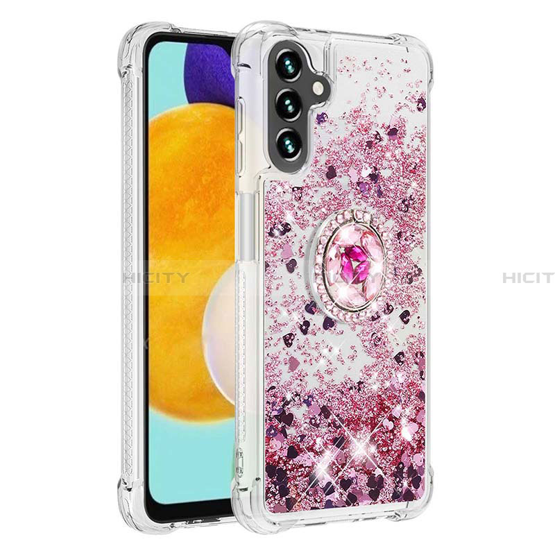 Coque Silicone Housse Etui Gel Bling-Bling avec Support Bague Anneau S01 pour Samsung Galaxy A13 5G Plus