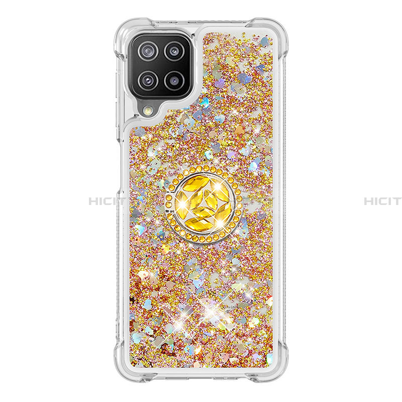 Coque Silicone Housse Etui Gel Bling-Bling avec Support Bague Anneau S01 pour Samsung Galaxy A22 4G Plus