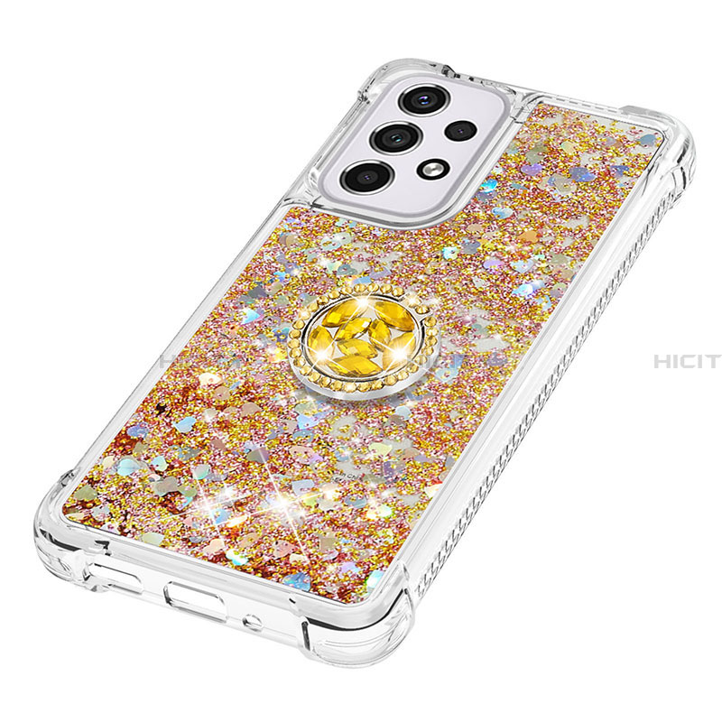 Coque Silicone Housse Etui Gel Bling-Bling avec Support Bague Anneau S01 pour Samsung Galaxy A33 5G Plus