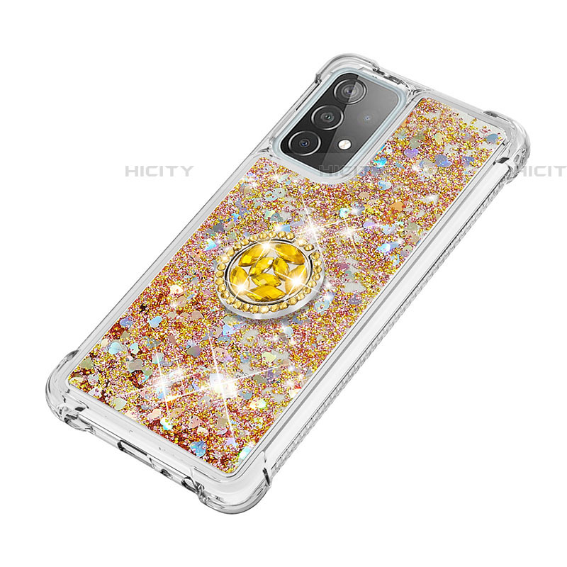 Coque Silicone Housse Etui Gel Bling-Bling avec Support Bague Anneau S01 pour Samsung Galaxy A52 4G Plus