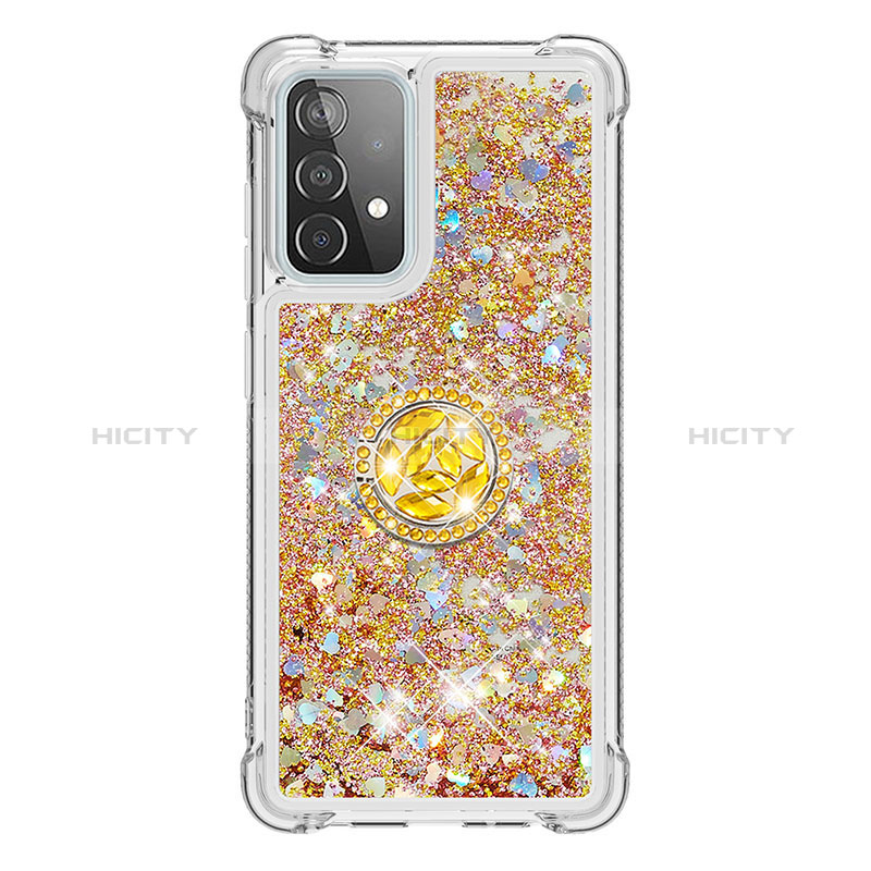 Coque Silicone Housse Etui Gel Bling-Bling avec Support Bague Anneau S01 pour Samsung Galaxy A52s 5G Plus