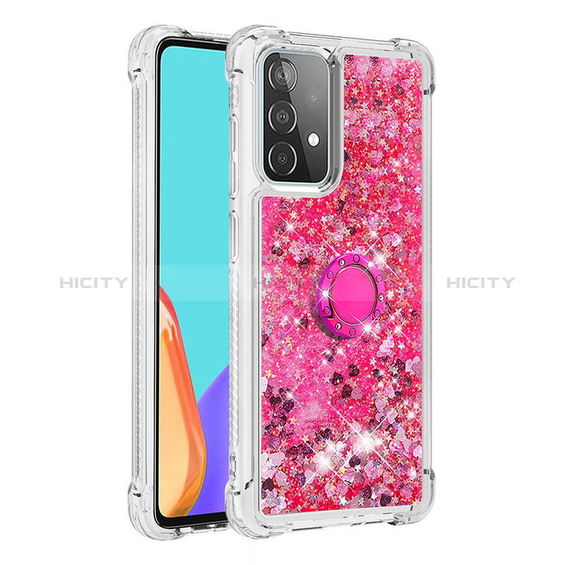 Coque Silicone Housse Etui Gel Bling-Bling avec Support Bague Anneau S01 pour Samsung Galaxy A52s 5G Plus