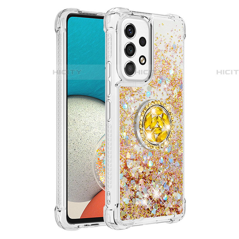 Coque Silicone Housse Etui Gel Bling-Bling avec Support Bague Anneau S01 pour Samsung Galaxy A53 5G Plus