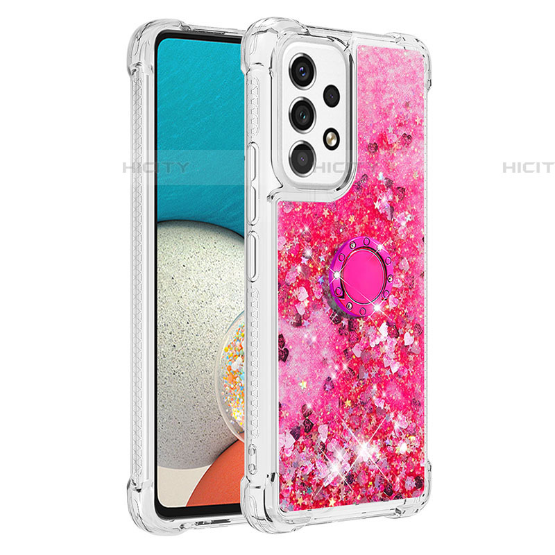 Coque Silicone Housse Etui Gel Bling-Bling avec Support Bague Anneau S01 pour Samsung Galaxy A53 5G Plus