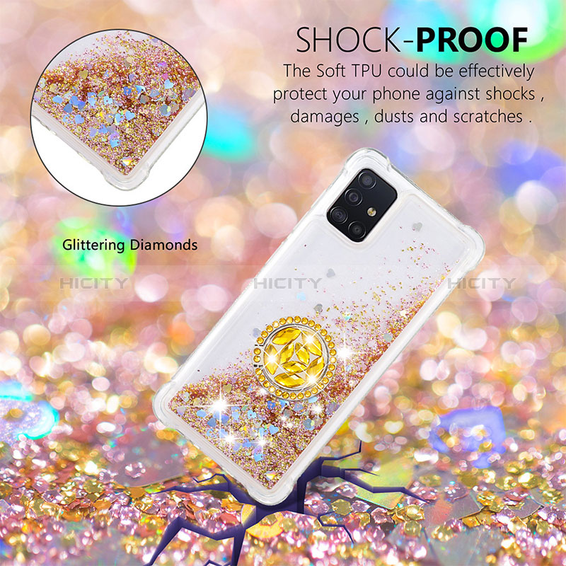 Coque Silicone Housse Etui Gel Bling-Bling avec Support Bague Anneau S01 pour Samsung Galaxy M40S Plus