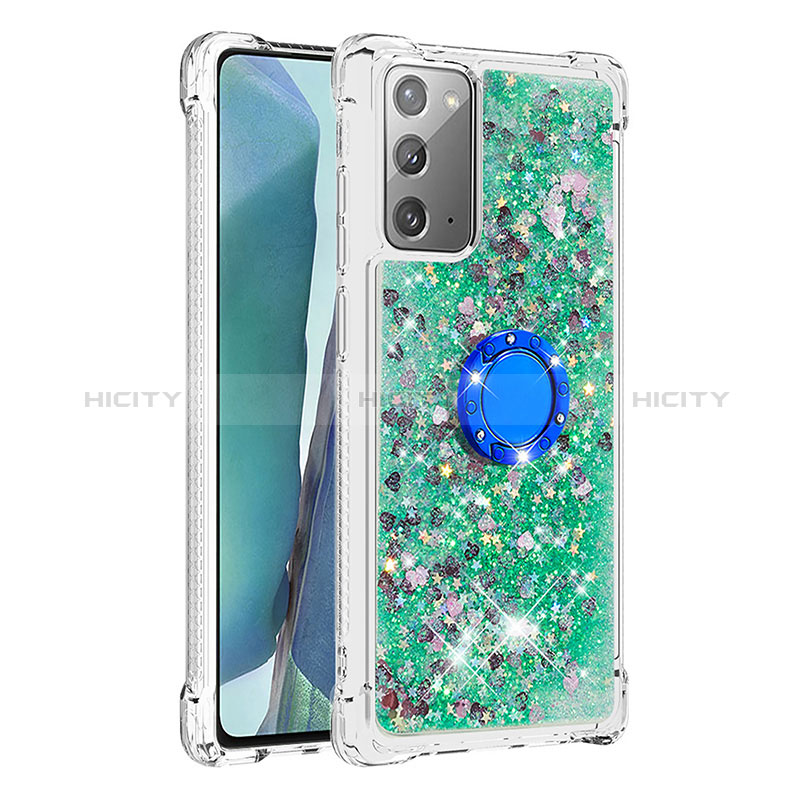 Coque Silicone Housse Etui Gel Bling-Bling avec Support Bague Anneau S01 pour Samsung Galaxy Note 20 5G Plus