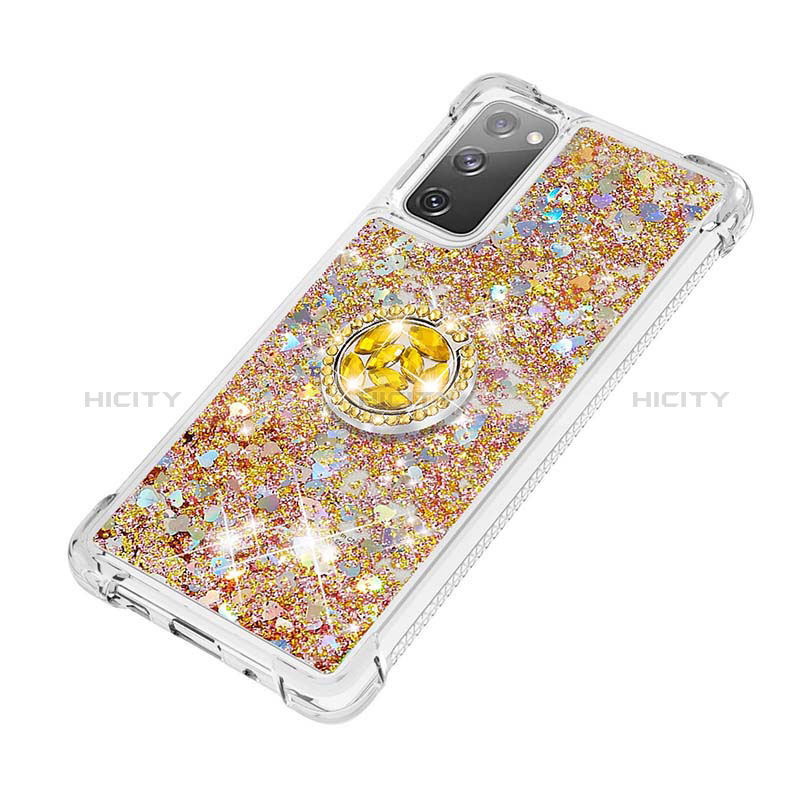 Coque Silicone Housse Etui Gel Bling-Bling avec Support Bague Anneau S01 pour Samsung Galaxy S20 Lite 5G Plus