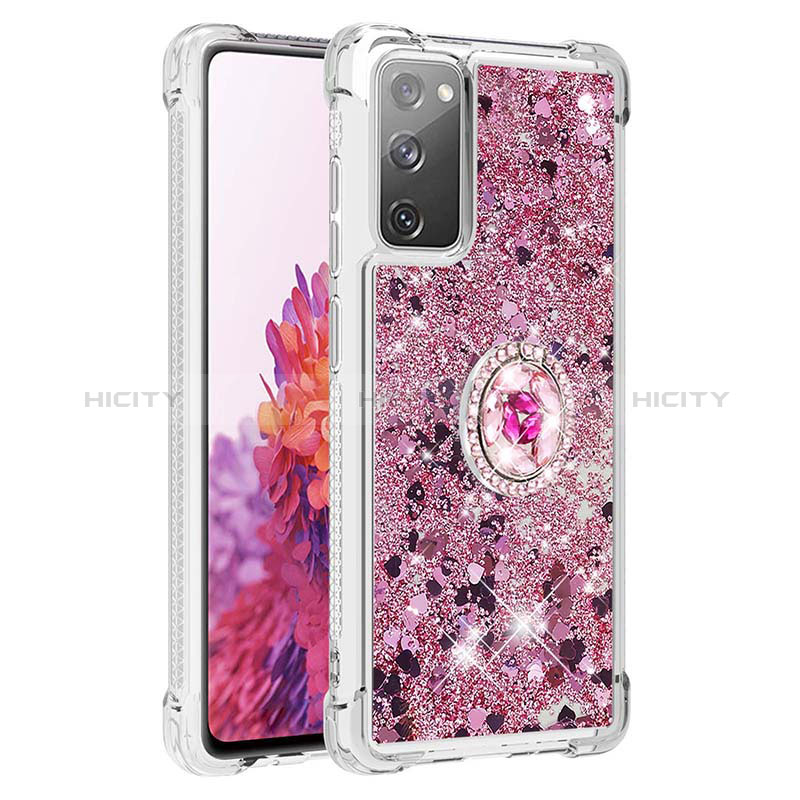 Coque Silicone Housse Etui Gel Bling-Bling avec Support Bague Anneau S01 pour Samsung Galaxy S20 Lite 5G Plus