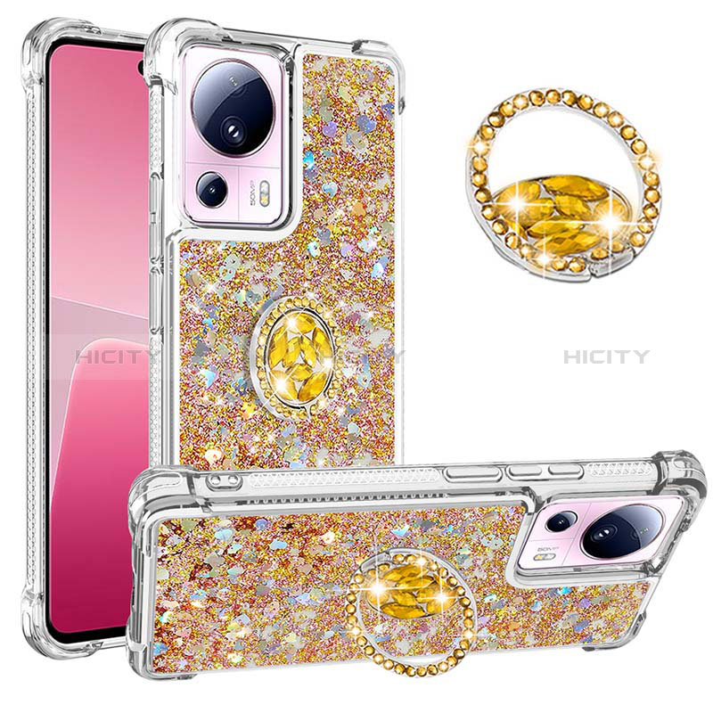 Coque Silicone Housse Etui Gel Bling-Bling avec Support Bague Anneau S01 pour Xiaomi Civi 2 5G Or Plus