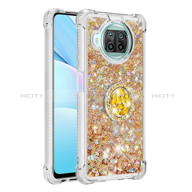 Coque Silicone Housse Etui Gel Bling-Bling avec Support Bague Anneau S01 pour Xiaomi Mi 10i 5G Or Plus