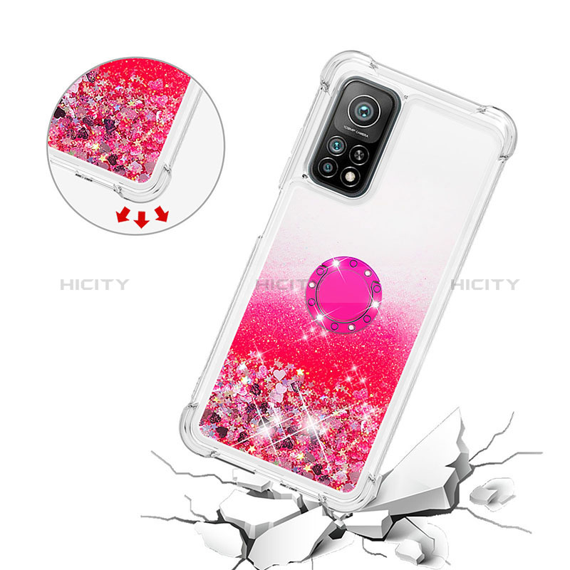 Coque Silicone Housse Etui Gel Bling-Bling avec Support Bague Anneau S01 pour Xiaomi Mi 10T 5G Plus