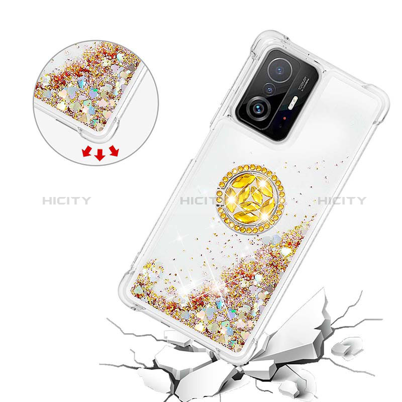 Coque Silicone Housse Etui Gel Bling-Bling avec Support Bague Anneau S01 pour Xiaomi Mi 11T 5G Plus