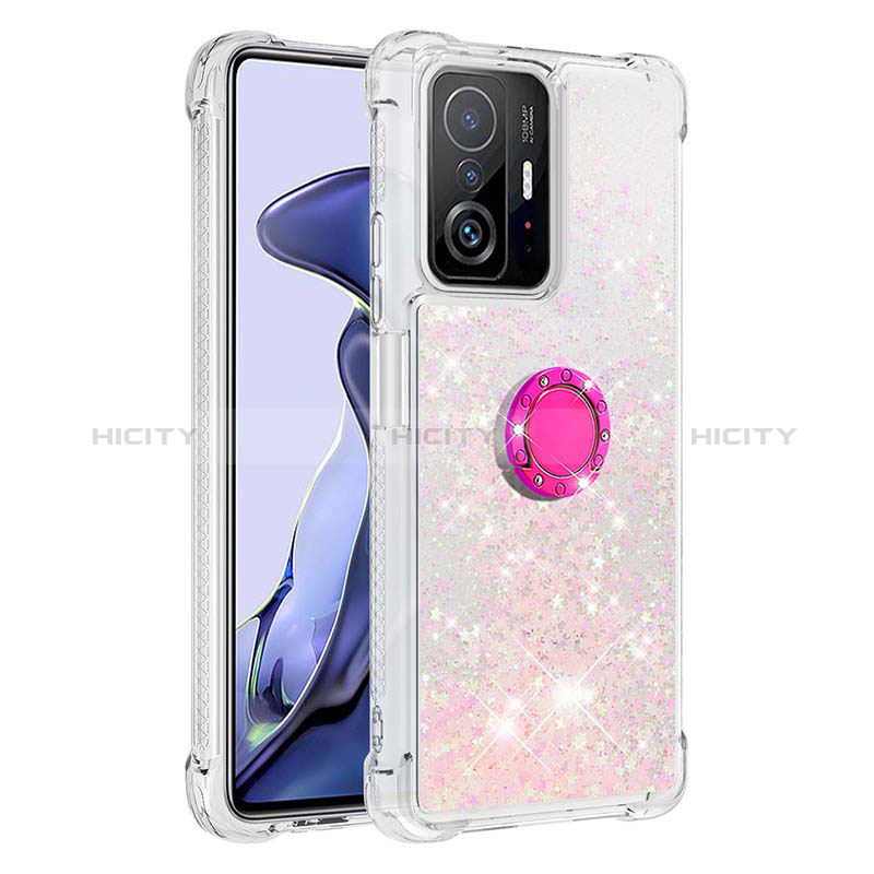 Coque Silicone Housse Etui Gel Bling-Bling avec Support Bague Anneau S01 pour Xiaomi Mi 11T 5G Plus