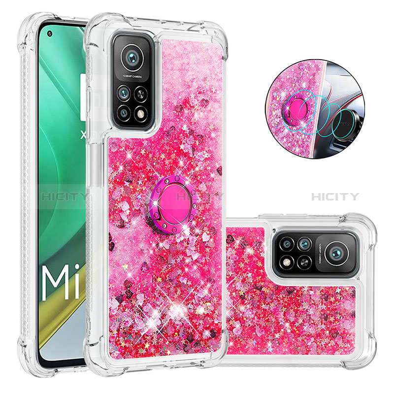 Coque Silicone Housse Etui Gel Bling-Bling avec Support Bague Anneau S01 pour Xiaomi Redmi K30S 5G Plus