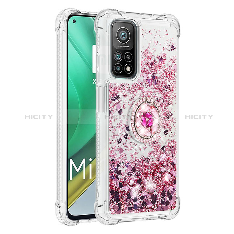 Coque Silicone Housse Etui Gel Bling-Bling avec Support Bague Anneau S01 pour Xiaomi Redmi K30S 5G Plus