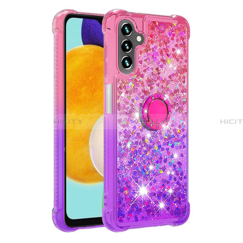 Coque Silicone Housse Etui Gel Bling-Bling avec Support Bague Anneau S02 pour Samsung Galaxy A13 5G Plus