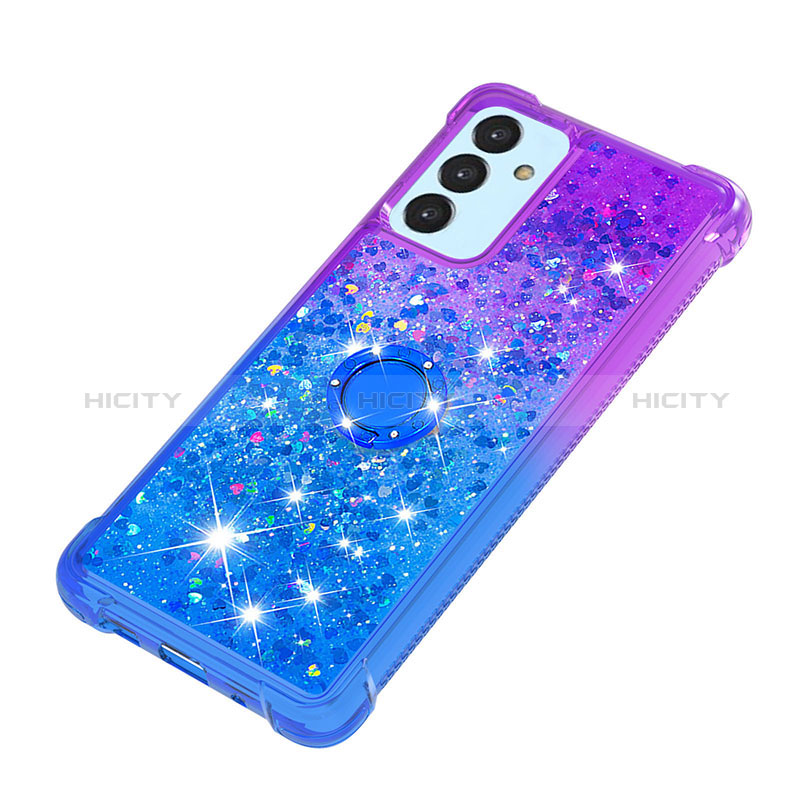 Coque Silicone Housse Etui Gel Bling-Bling avec Support Bague Anneau S02 pour Samsung Galaxy A15 4G Plus