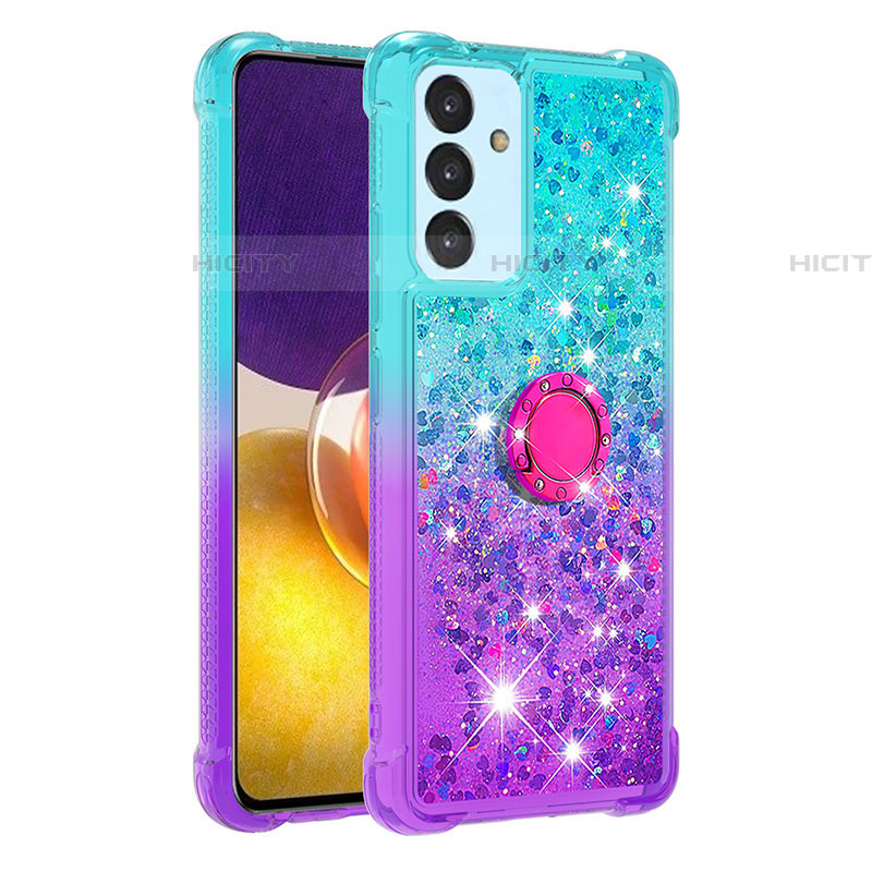 Coque Silicone Housse Etui Gel Bling-Bling avec Support Bague Anneau S02 pour Samsung Galaxy A24 4G Plus