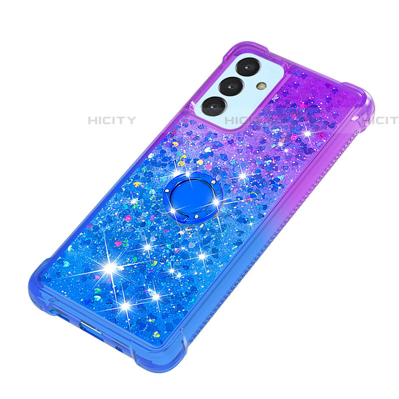 Coque Silicone Housse Etui Gel Bling-Bling avec Support Bague Anneau S02 pour Samsung Galaxy A24 4G Plus