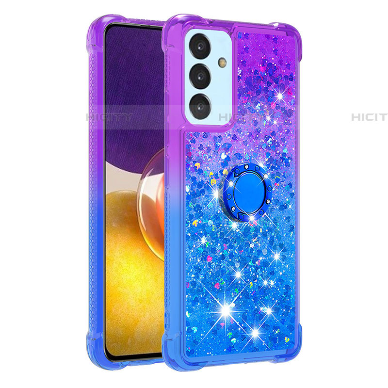 Coque Silicone Housse Etui Gel Bling-Bling avec Support Bague Anneau S02 pour Samsung Galaxy A25 5G Plus