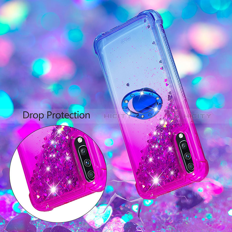 Coque Silicone Housse Etui Gel Bling-Bling avec Support Bague Anneau S02 pour Samsung Galaxy A70 Plus