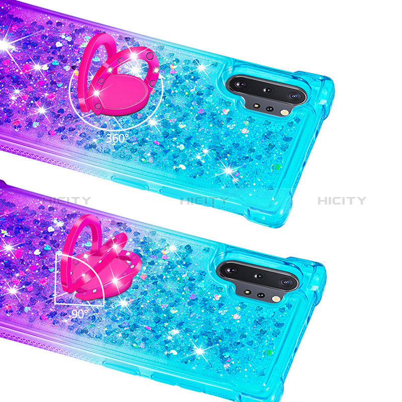 Coque Silicone Housse Etui Gel Bling-Bling avec Support Bague Anneau S02 pour Samsung Galaxy Note 10 Plus 5G Plus