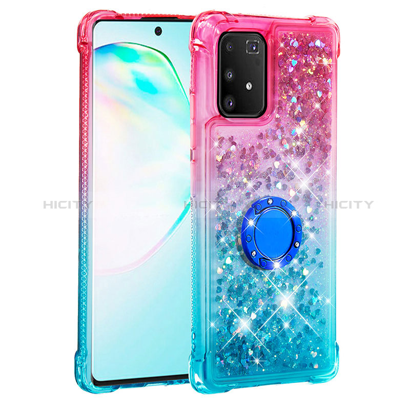 Coque Silicone Housse Etui Gel Bling-Bling avec Support Bague Anneau S02 pour Samsung Galaxy S10 Lite Plus