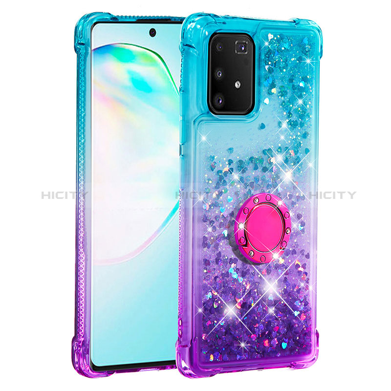 Coque Silicone Housse Etui Gel Bling-Bling avec Support Bague Anneau S02 pour Samsung Galaxy S10 Lite Plus